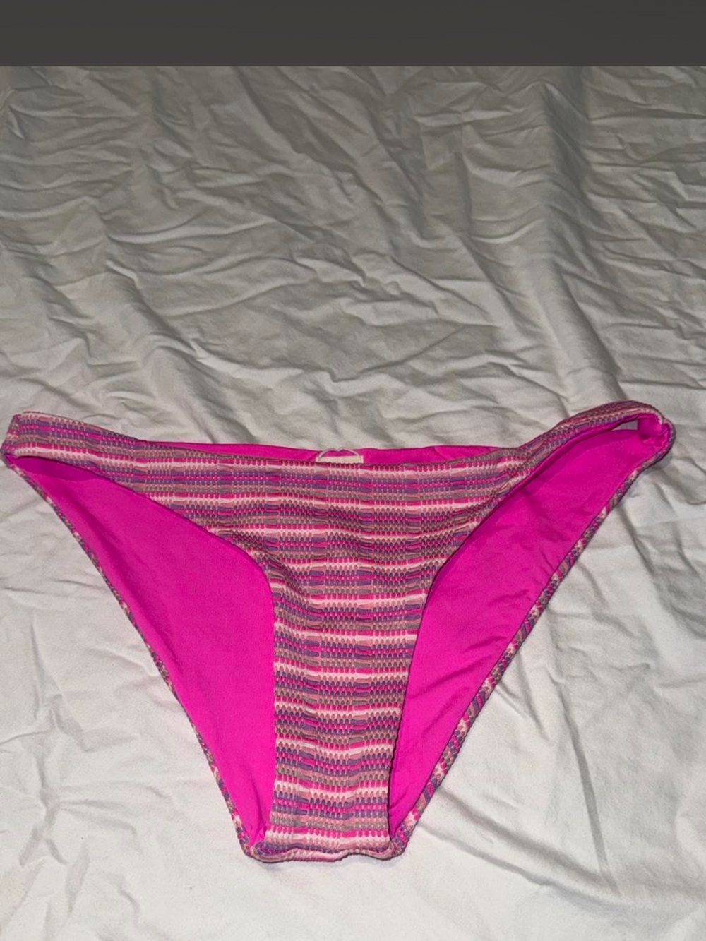 l*space Hot Pink Chevron-Striped Bikini Bottom